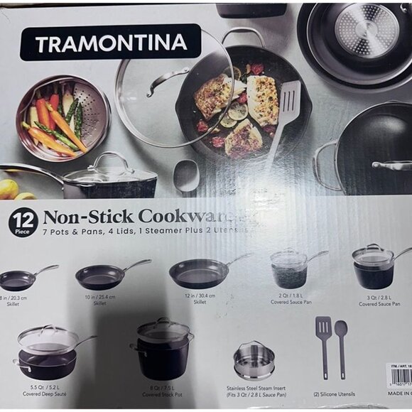 Tramontina Ceramic Non-Stick 11 Piece Cookware Set with Utensils - Picture 3 of 7